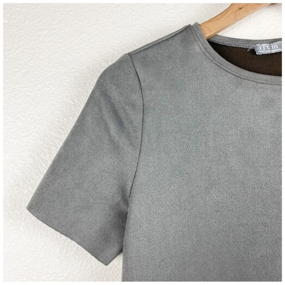 NWT ILTM Ariana Faux Suede Dress in Gray Size XS - Picture 7 of 11